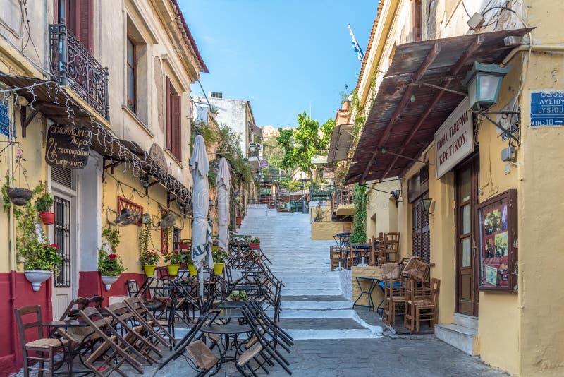 Plaka District in Athens, Greece Editorial Stock Photo Image of greek