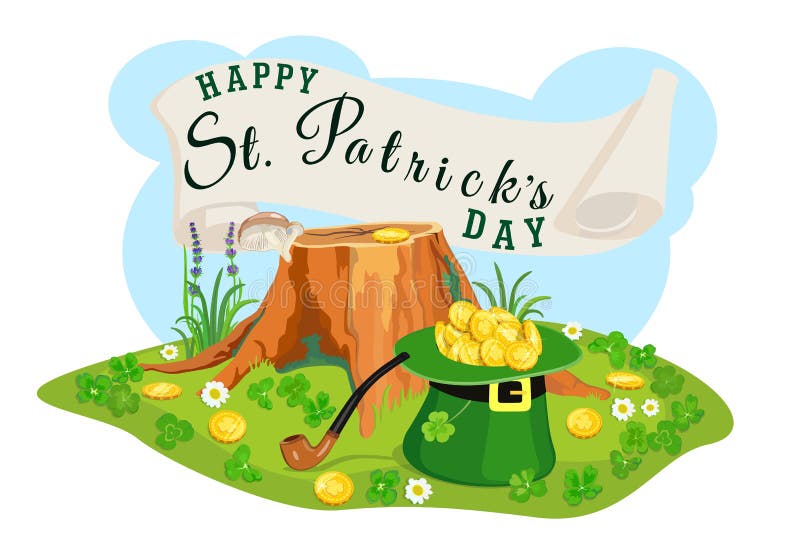 Plakat St. Patrick Day Suche nach Goldmünzen Auch im corel abgehobenen Betrag lizenzfreie abbildung Plakat St. Patrick Day Suche nach Goldmünzen Auch im corel abgehobenen Betrag lizenzfreie abbildung