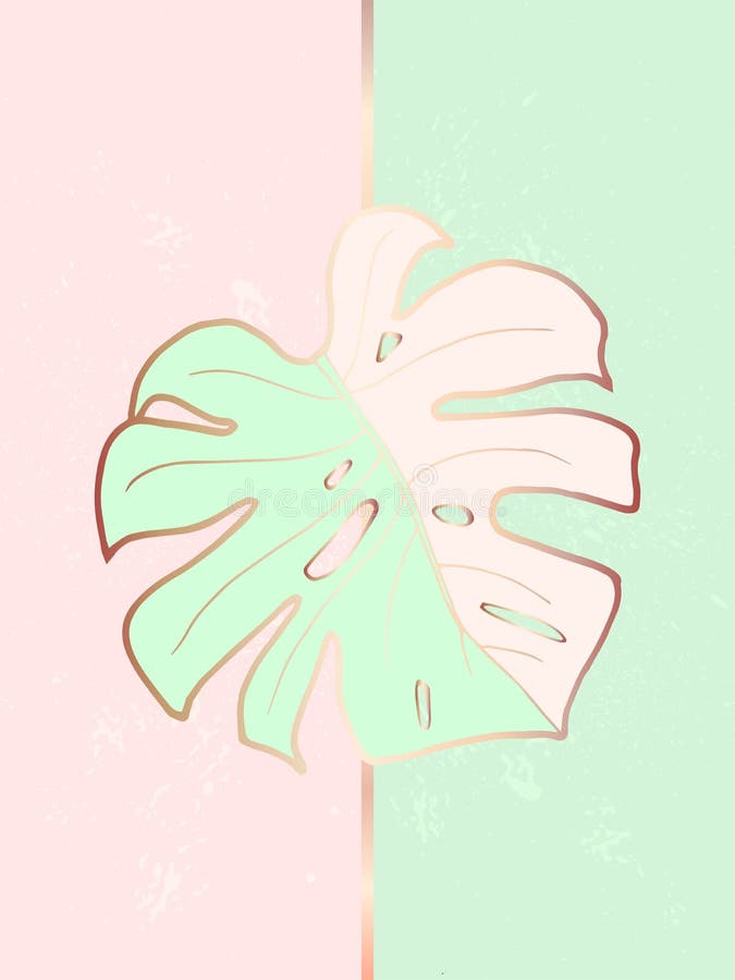 Plakat wnętrze z liściem monstera ilustracji Plakat wnętrze z liściem monstera ilustracji