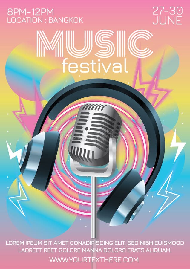 Plakat z festiwalu muzycznego śpiewającego wektora bitwy na imprezę ilustracji