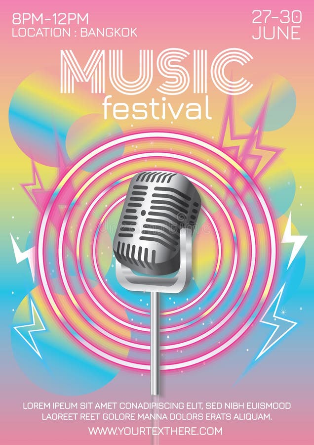 Plakat z festiwalu muzycznego śpiewającego wektora bitwy na imprezę ilustracja wektor
