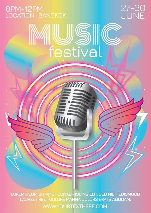 Plakat z festiwalu muzycznego śpiewającego wektora bitwy na imprezę ilustracja wektor