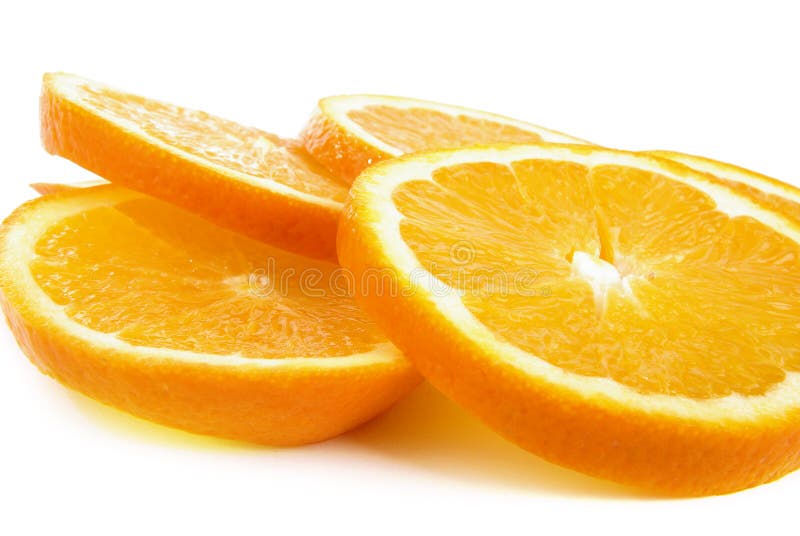 Slices of orange isolated on white. Slices of orange isolated on white