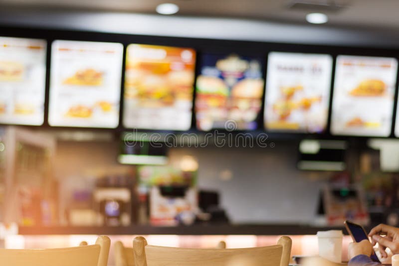 Plama wizerunek fast food restauracja, używa dla defocused tła