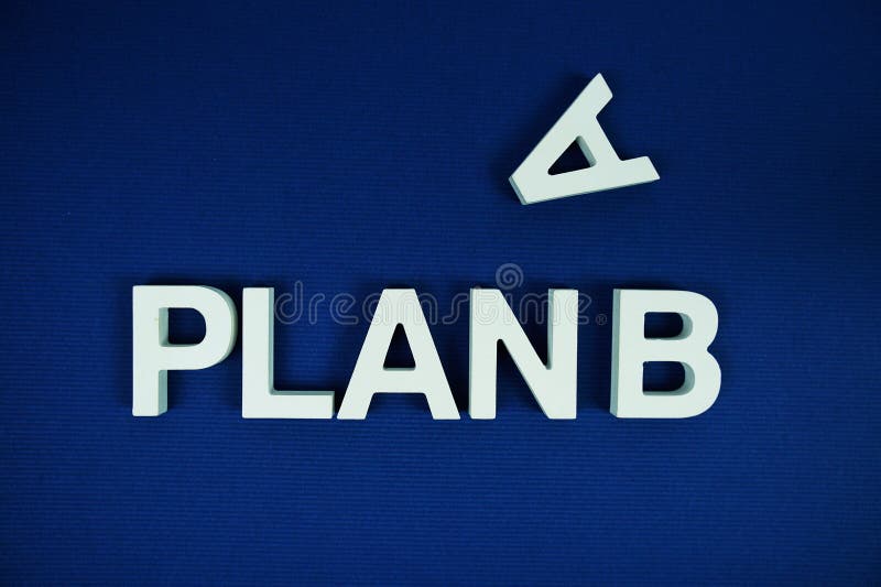 Plan B alphabet letters top view on navy blue background Business and Communications concept. Alphabet project stock images, royalty-free photos and pictures