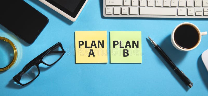 Plan a and Plan B on Sticky Notes. Business Concept Stock Image - Image ...
