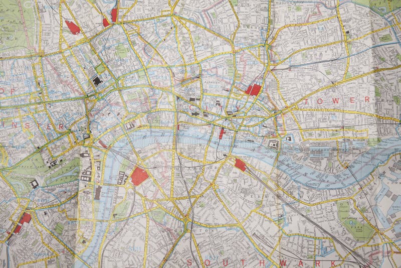 Plan of central London stock illustration