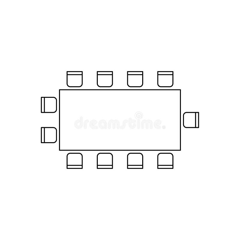 Conference Room Table Floorplan Icons Stock Illustrations 22