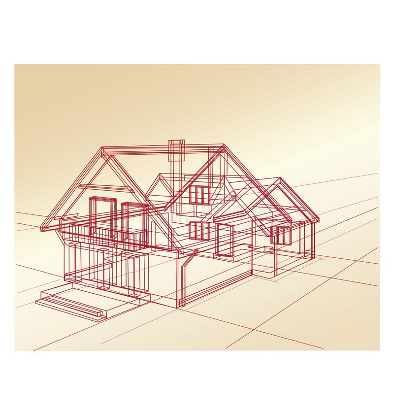 Plan a country house royalty free illustration