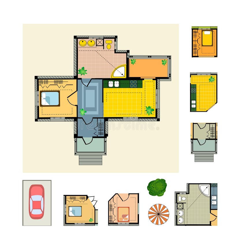Plan country house royalty free illustration