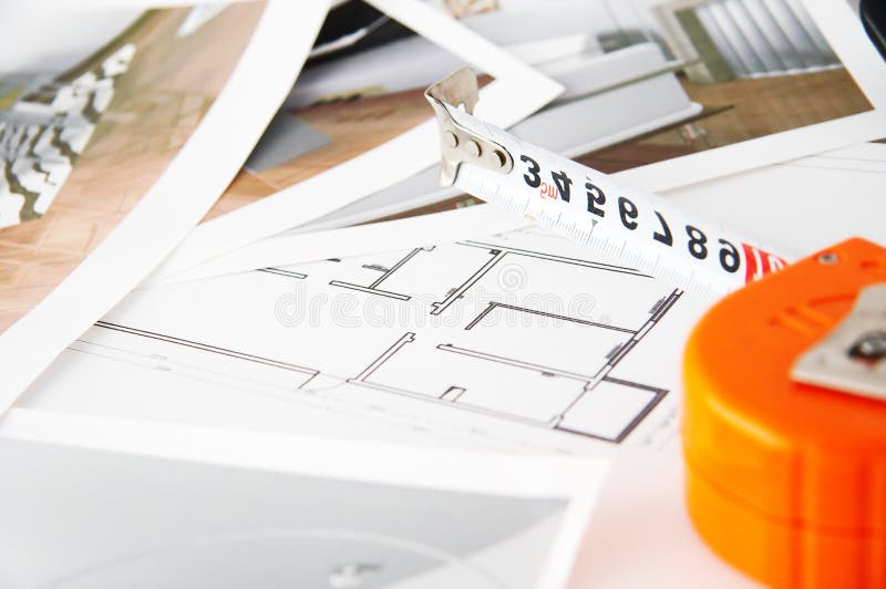 Plan d'étage pour une nouvelle maison images libres de droits Plan d'étage pour une nouvelle maison images libres de droits