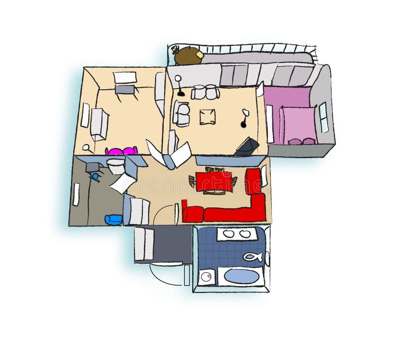 Plan Floorplan House Home Building Architecture vector illustration