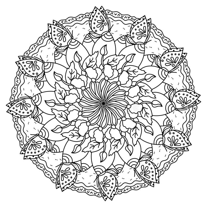 Mandala Des Fleurs Et Des Papillons Livre De Coloriage Pour L'adulte  Illustration de Vecteur - Illustration du livre, dessin: 115668718