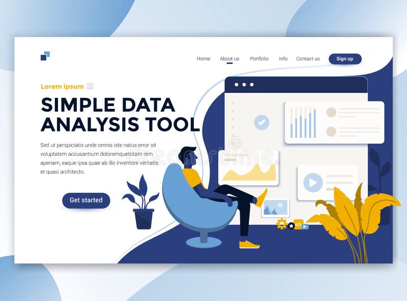 Plan modern design av wesitemallen - analys för enkla data för royaltyfri illustrationer Plan modern design av wesitemallen - analys för enkla data för royaltyfri illustrationer
