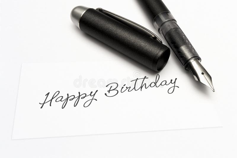 Plan Rapproche D Une Carte De Voeux Avec Le Mot Doux Joyeux Anniversaire Photo Stock Image Du Rapproche Joyeux