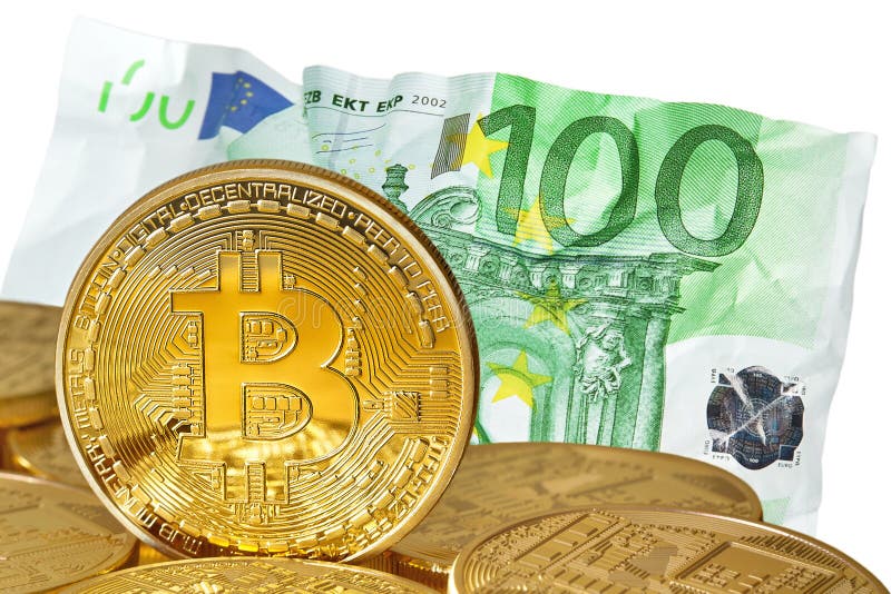 Plan rapproché d'or de Bitcoins image libre de droits