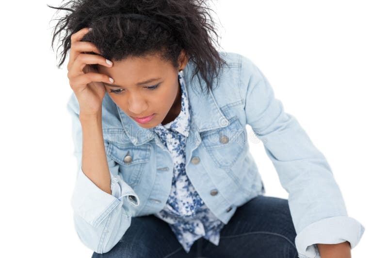 Plan rapproché d'une jeune femme triste images stock Plan rapproché d'une jeune femme triste images stock