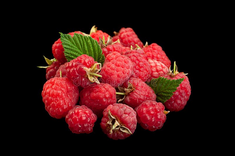 Plan rapproché de fruit de framboise sur le noir images libres de droits Plan rapproché de fruit de framboise sur le noir images libres de droits