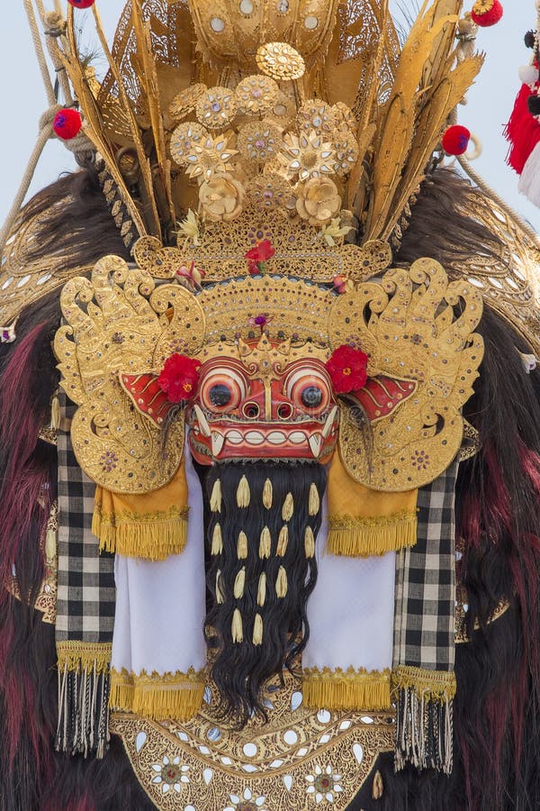 Plan rapproché de masque traditionnel de Barong de Balinese en Indonésie image stock Plan rapproché de masque traditionnel de Barong de Balinese en Indonésie image stock