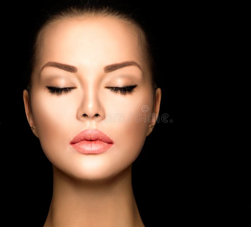 Plan rapproché de visage de femme de beauté photo stock