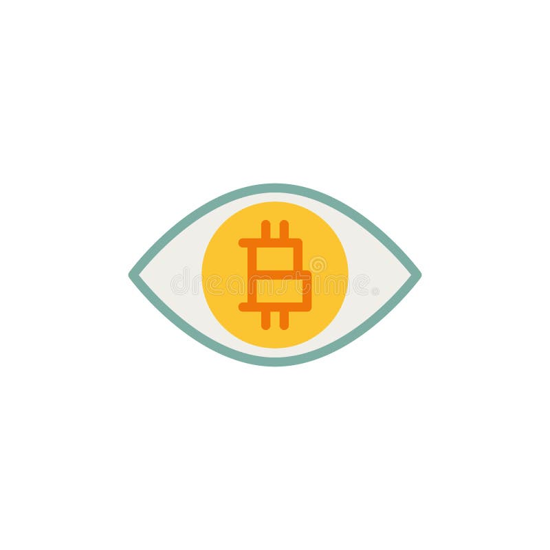 Plan symbol för Bitcoin öga stock illustrationer Plan symbol för Bitcoin öga stock illustrationer