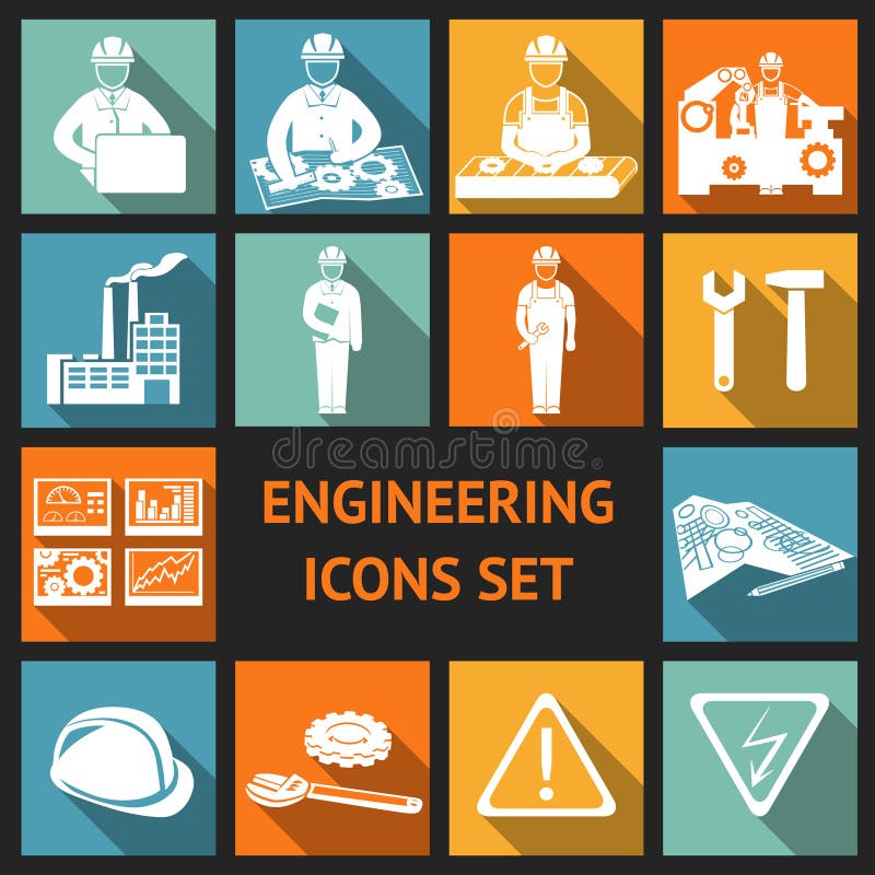 Engineering construction and industrial icons set of working industry and equipment symbols vector illustration. Engineering construction and industrial icons set of working industry and equipment symbols vector illustration