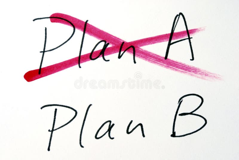 Zmeniť nápad od Plánu A k Plánu B.