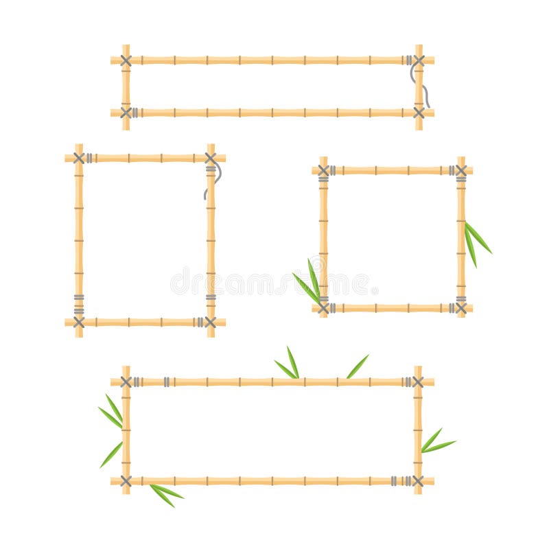 Plan vektorillustration med den wood samlingen för pinnerambakgrund Handgjord tropisk bambufilialuppsättning med sidor och rep royaltyfri illustrationer Plan vektorillustration med den wood samlingen för pinnerambakgrund Handgjord tropisk bambufilialuppsättning med sidor och rep royaltyfri illustrationer