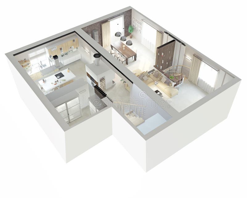 Plan view of an apartment royalty free illustration