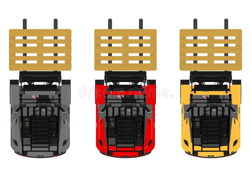 The plan view of forklift. stock vector. Illustration of loader 95977162