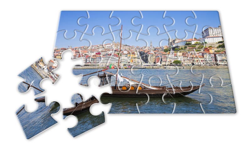 Plan Your Portuguese Holiday - Concept in Puzzle Shape - Typical ...