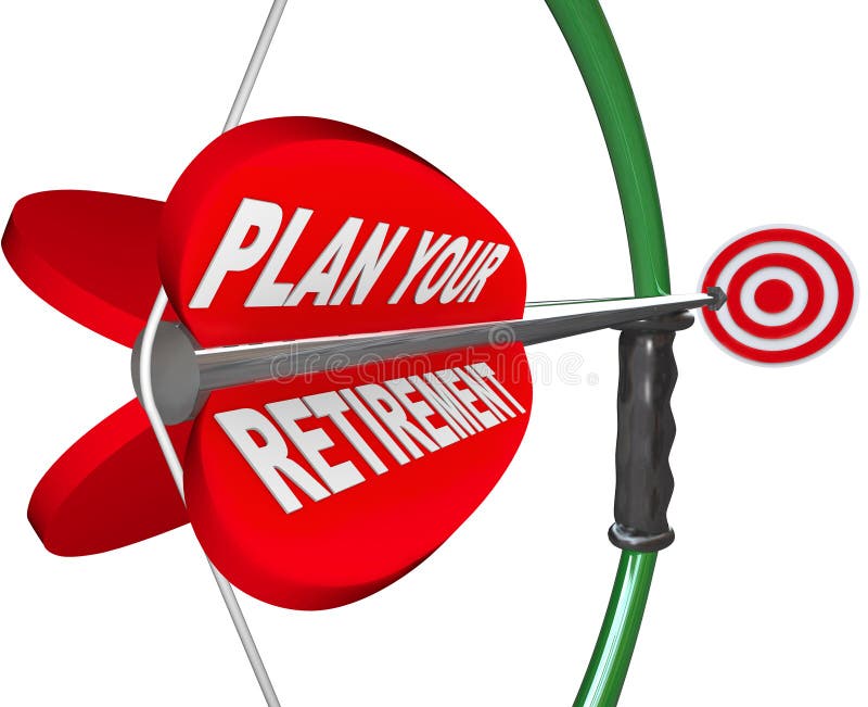 Plan Your Retirement Bow Arrow Target Financial Savings royalty free illustration