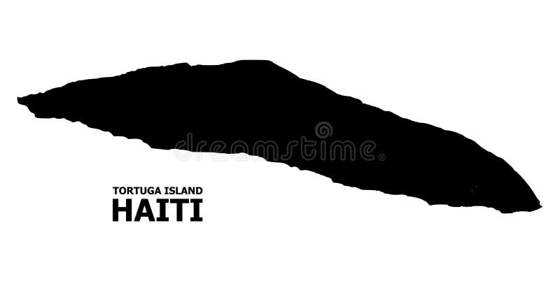Plan översikt för vektor av den Haiti Tortuga ön med namn stock illustrationer Plan översikt för vektor av den Haiti Tortuga ön med namn stock illustrationer