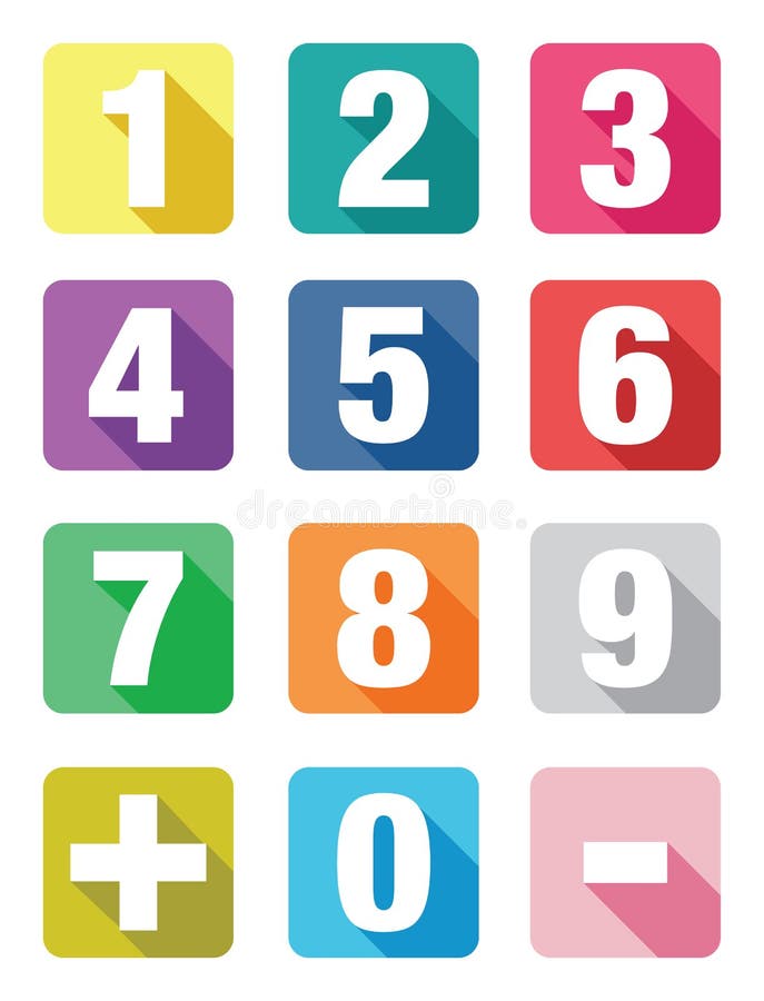 Plana symbolsuppsättningar för nummer