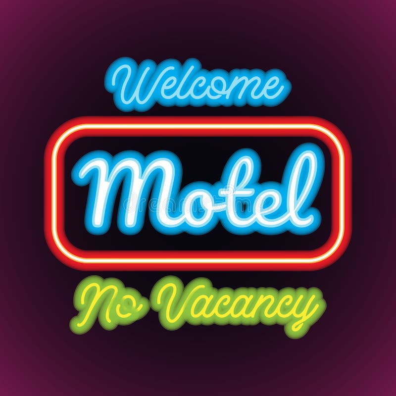 Planche d'enseigne au néon de motel d'hôtel pour des affaires d'hôtel Vecteur illustration stock Planche d'enseigne au néon de motel d'hôtel pour des affaires d'hôtel Vecteur illustration stock