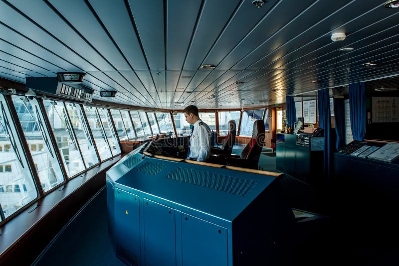 Plancia di comando della nave. immagine stock