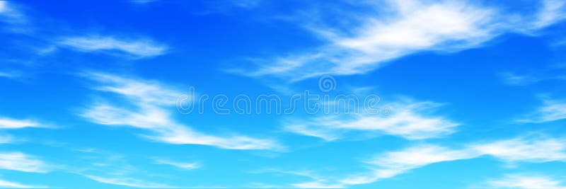 Colorful Panoramic Landscape: Blue Sky and Fluffy Clouds. Stock  Illustration - Illustration of background, aerial: 176743596