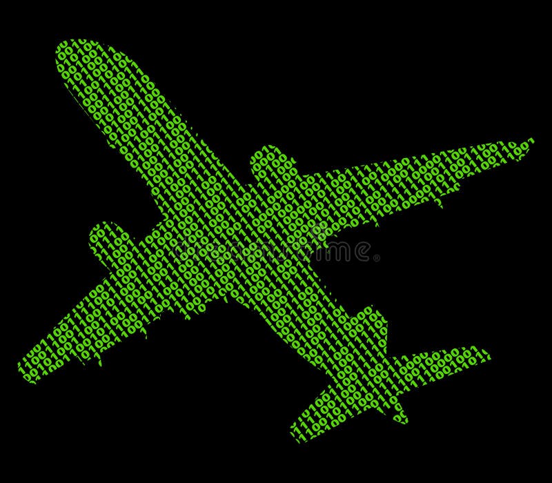 Download Plane with binary code stock vector. Illustration of illustration - 10710888
