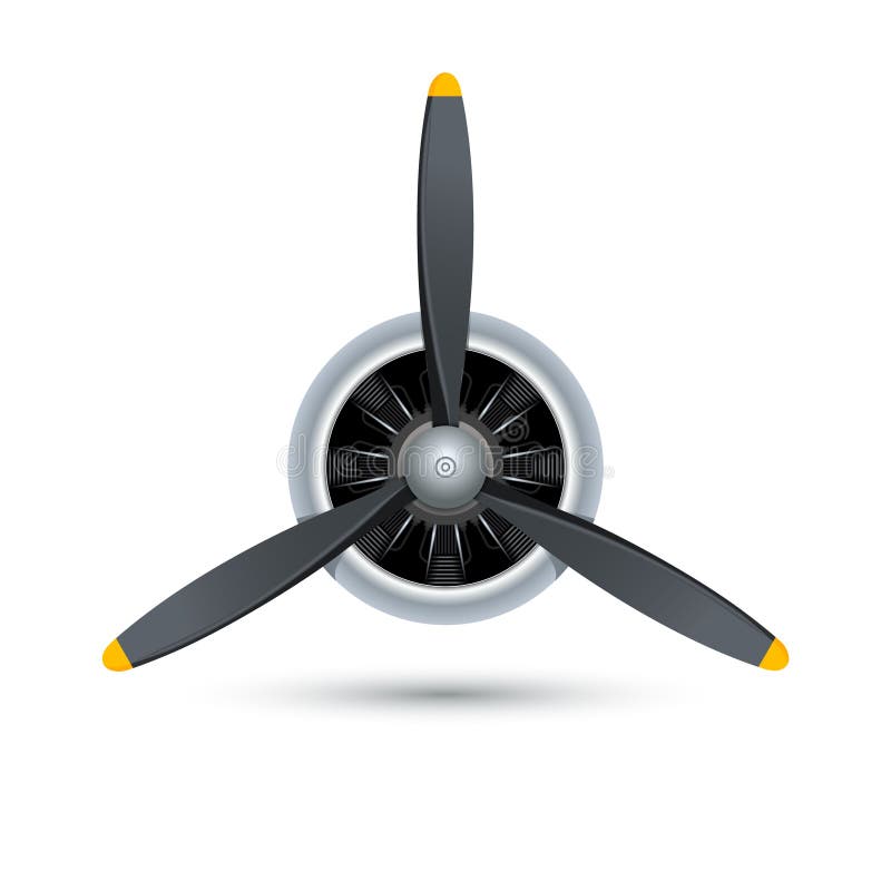 Plane blade propeller, vector airplane wood engine logo icon. Aircraft propeller fan