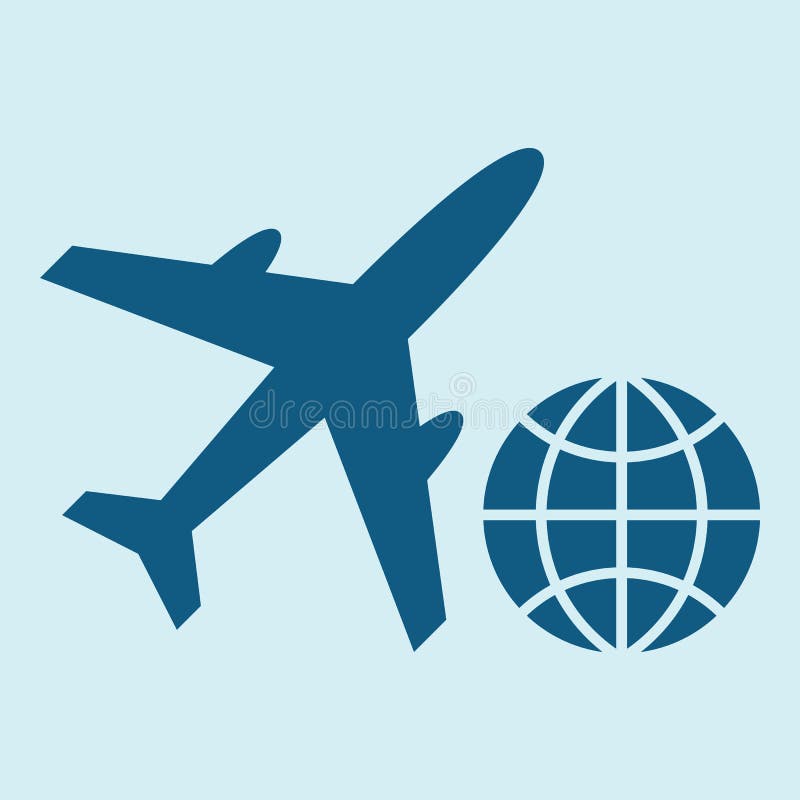 Plane and globe icons vector illustration Plane and globe icons vector illustration