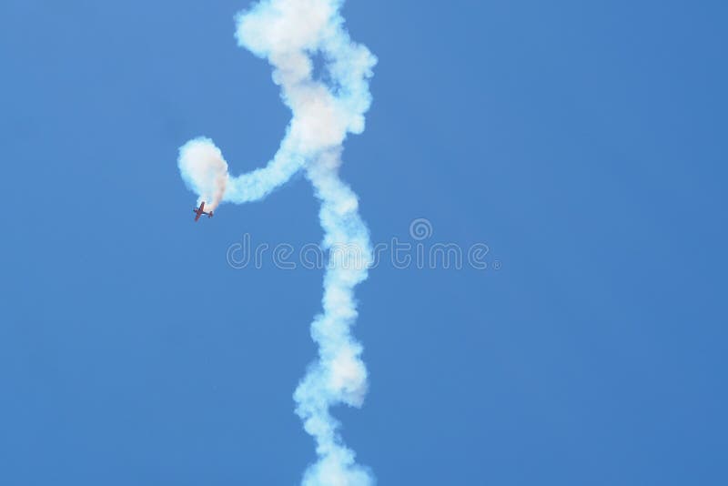 Plane going down horizontally in click stock image Plane going down horizontally in click stock image