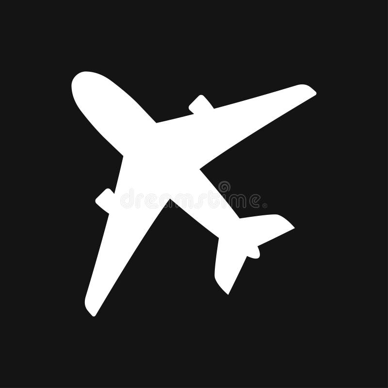 Plane Icon on White Background, Airplane Vector Illustration Stock