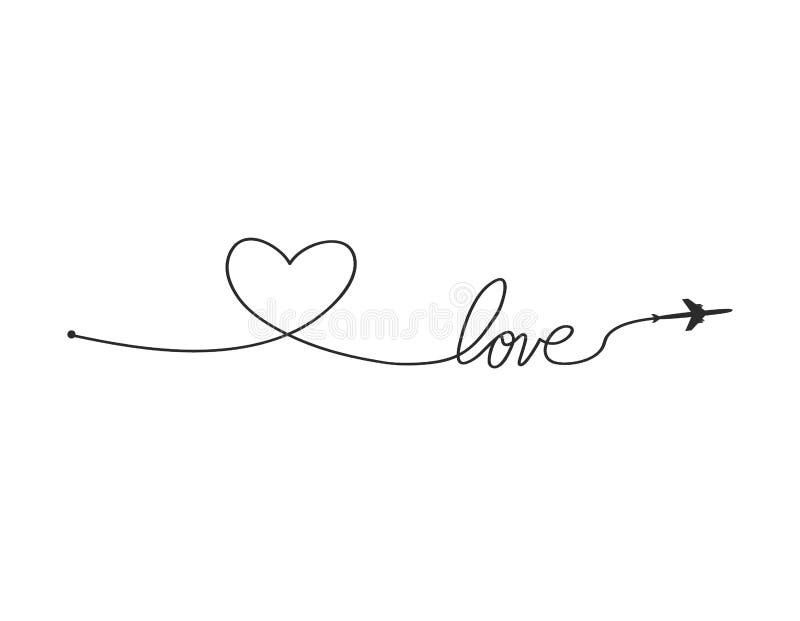 Download Plane And Its Track In The Shape Of A Heart On White ...
