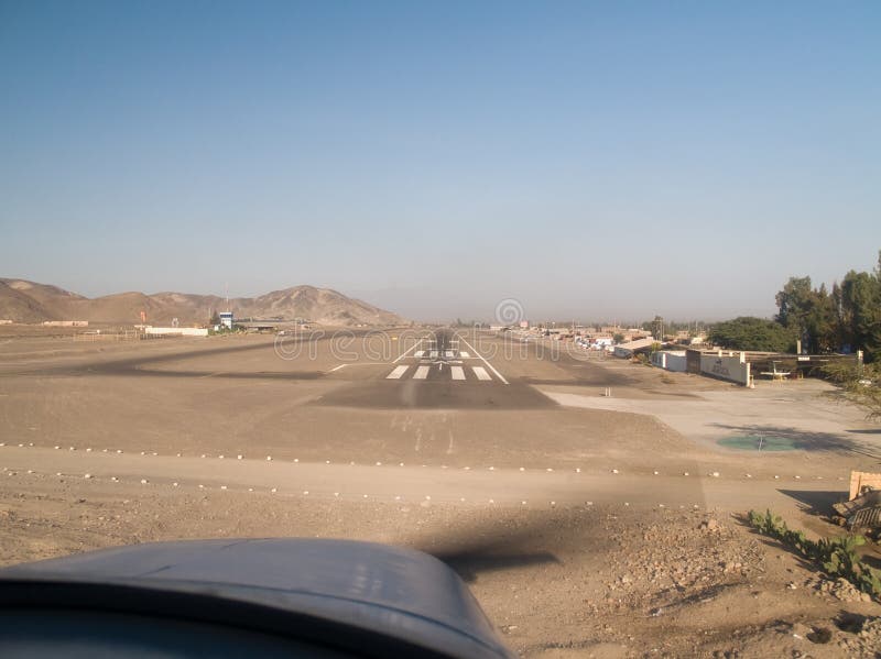 Plane landing at Nazca
