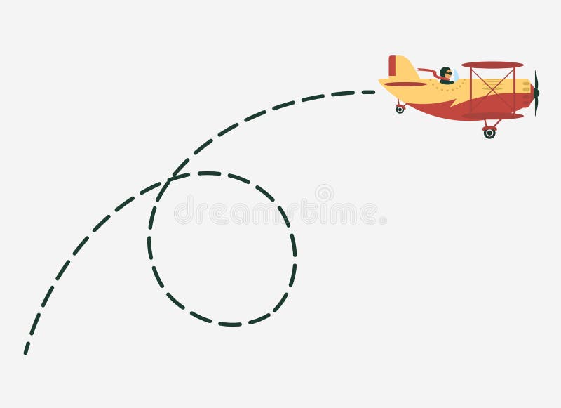 Plane with Path of Movement, Airplane Route, Trajectory Dotted Line Stock  Vector - Illustration of silhouette, location: 146147043