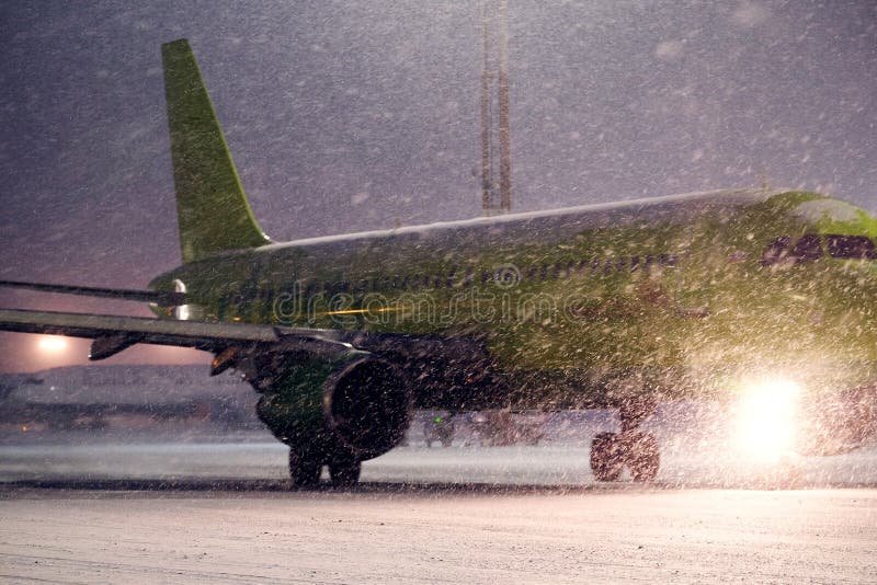 Plane on the runway preparing for take-off