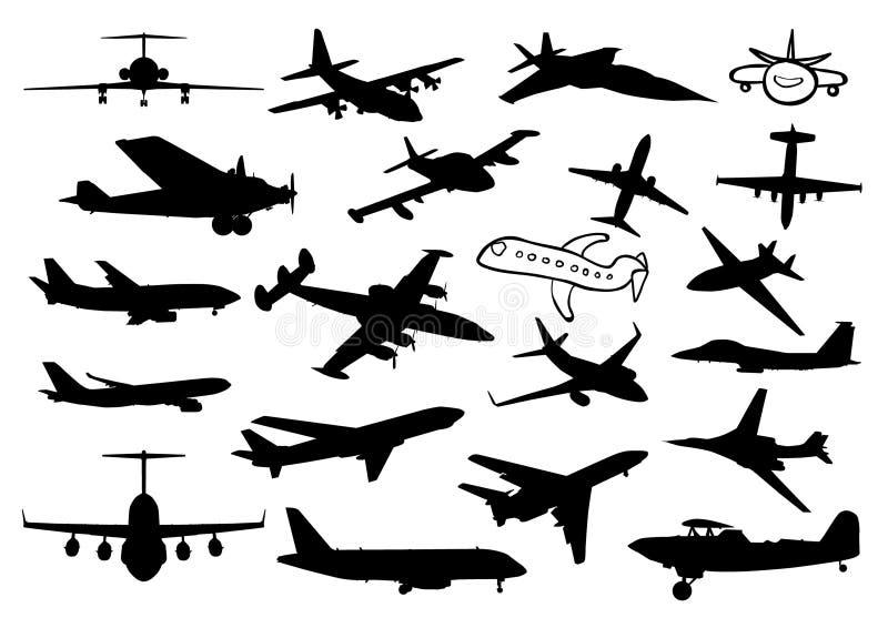 Plane silhouettes stock vector. Illustration of cargo - 34157483