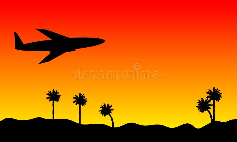 Plane in the sky stock illustration
