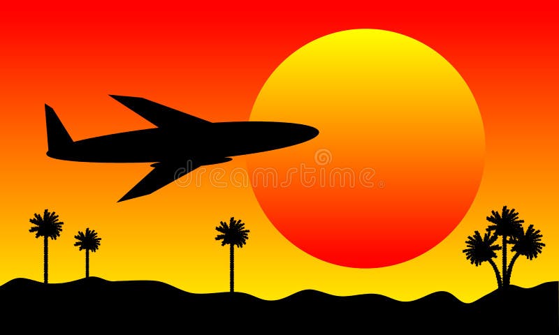 Plane in the sky royalty free illustration