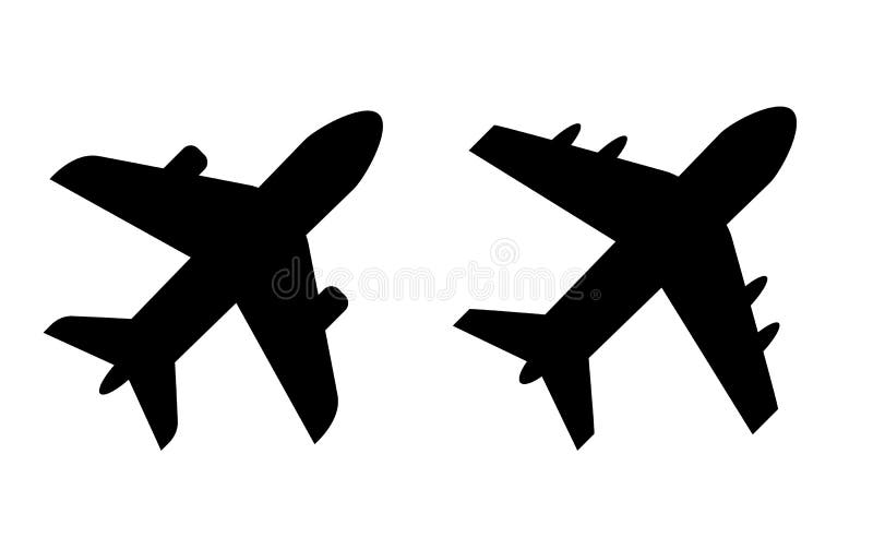 Plane Vector Icon Black. Label Symbol for the Map, Aircraft. Editable ...